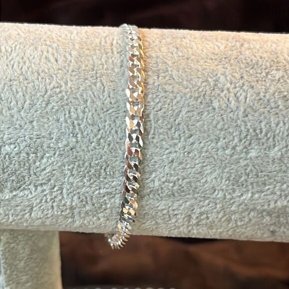 925 Sterling Silver Classic Cuban Chain Bracelet 4mm 7” - Picture 7 of 11